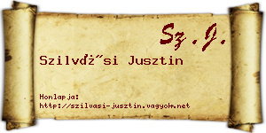 Szilvási Jusztin névjegykártya