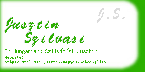 jusztin szilvasi business card